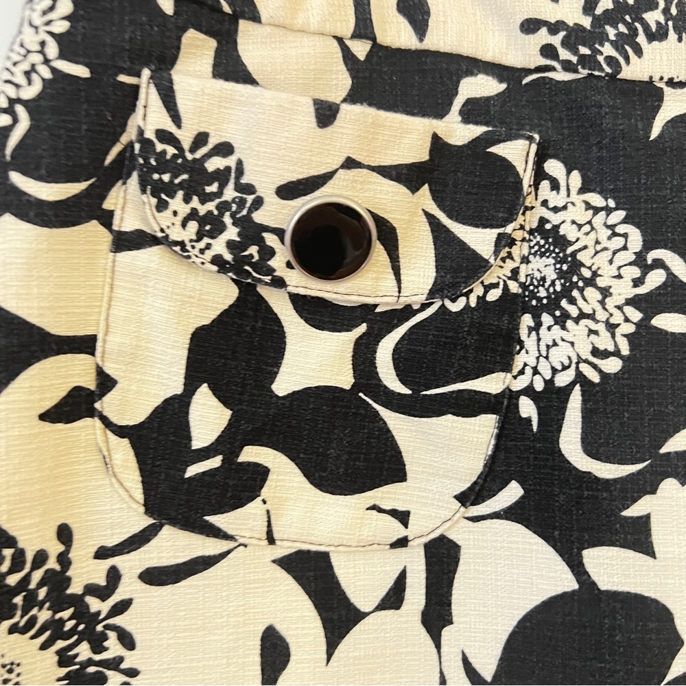 Merona Cotton Black and Cream Floral A-Line Skirt - Picture 4 of 10